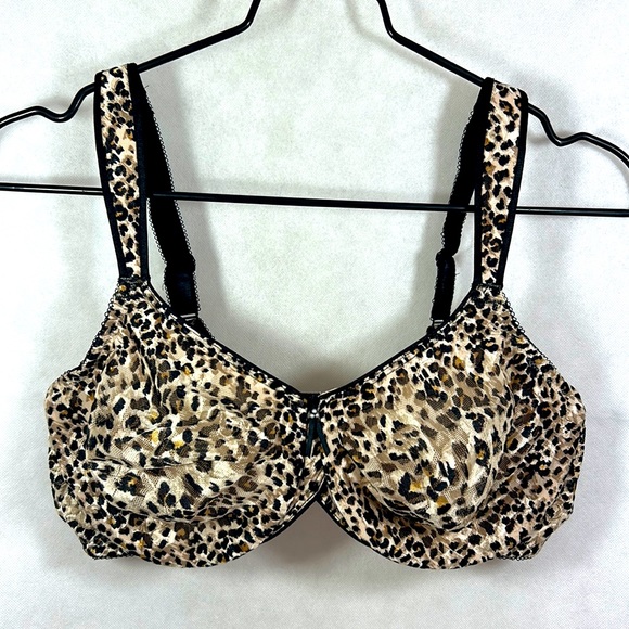 Wacoal Lace Nude/Black Leopard Unlined Underwire Bra Size 40D - Picture 1 of 4
